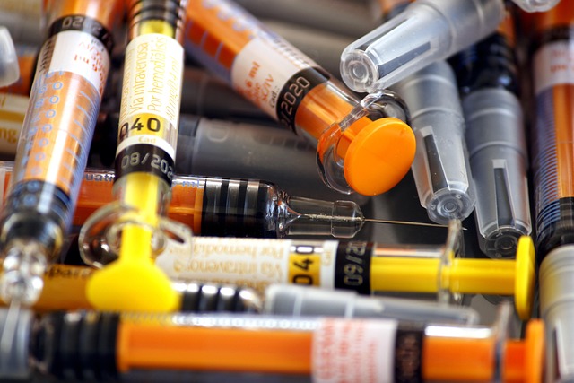 medical refrigerator with alarm and temperature display for vaccine storage in UK pharmacy